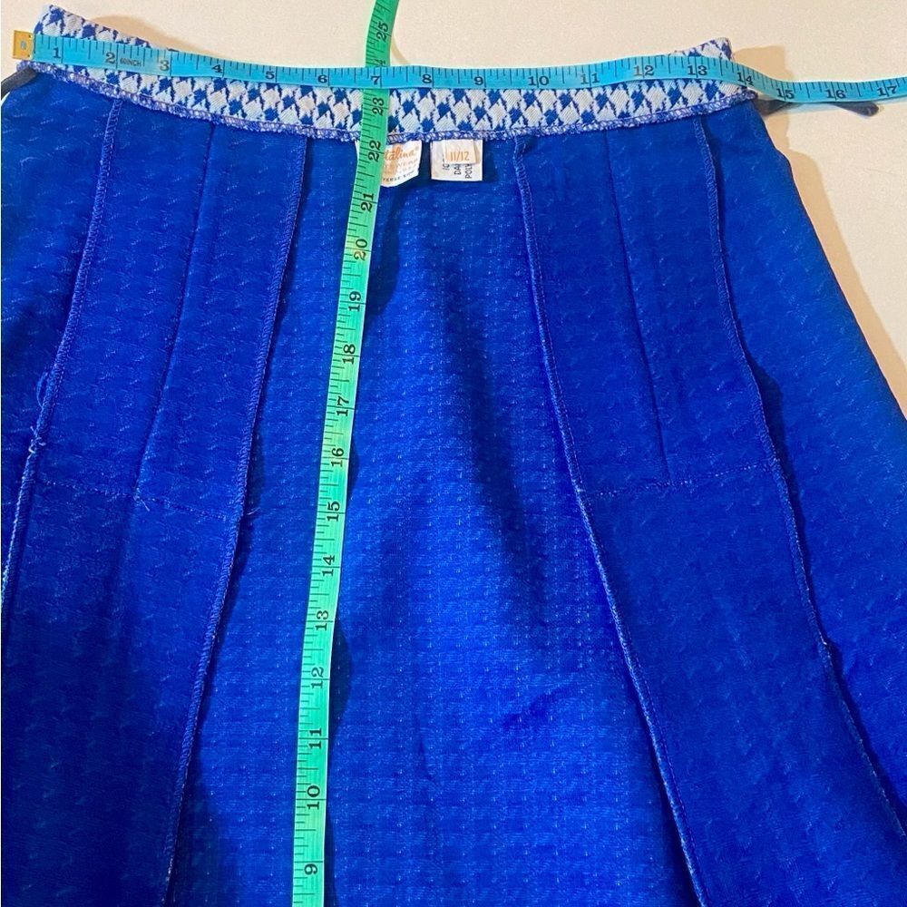 VTG,Catalina Sportswear California,U.S.A Blue and White Houndstooth A-Line Skirt - Picture 3 of 6